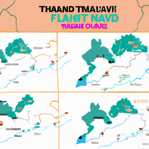 מפה המדגישה את מקומות הפעילות החיצוניים המובילים בתאילנד